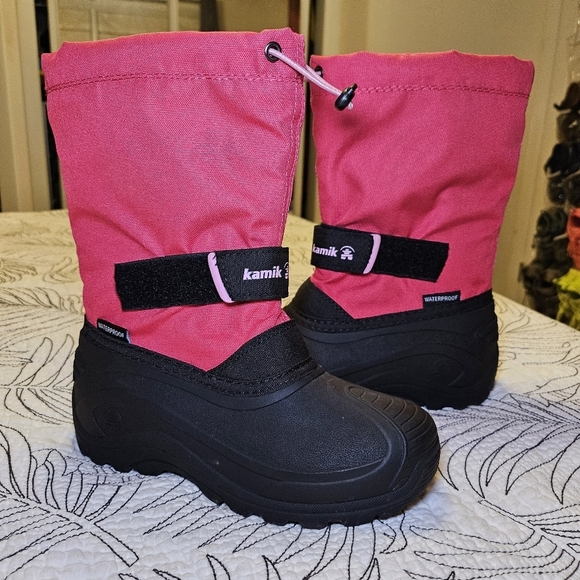 EUC Kamik Wesley Pink Waterproof Winter Snow Boots Big Girl Size 2 - Picture 1 of 16